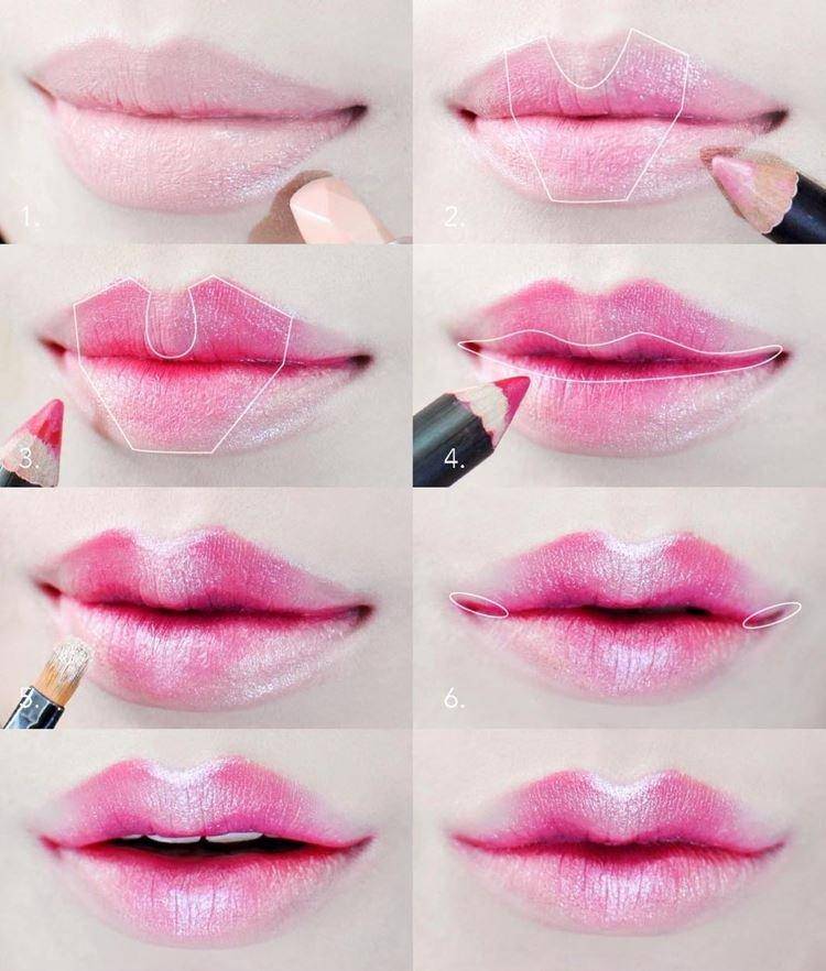Как красить губы карандашом без помады и подводить их