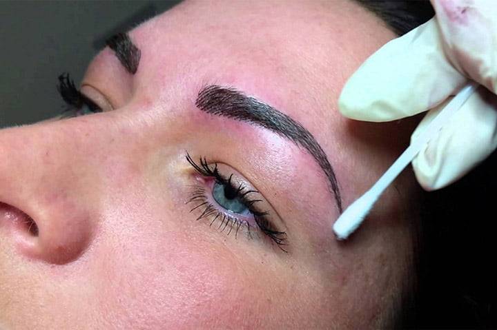 Перманентный макияж бровей в технике напыление: этапы восстановления кожи