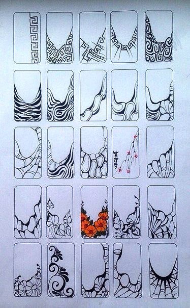 Схемы рисунков на ногтях иголкой | ноготок, рисунки на ногтях