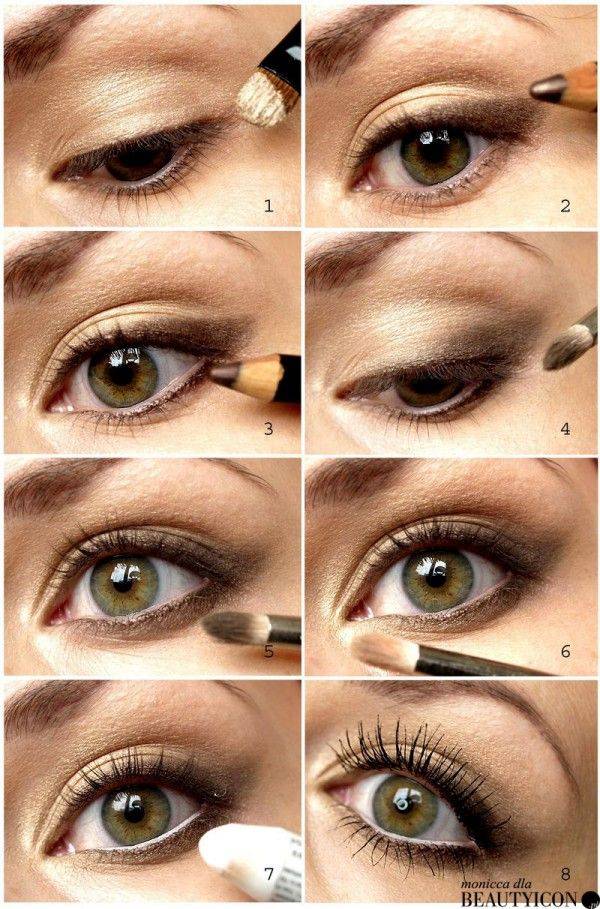 Дневной макияж для зеленых глаз: пошаговое фото с описанием всех действий