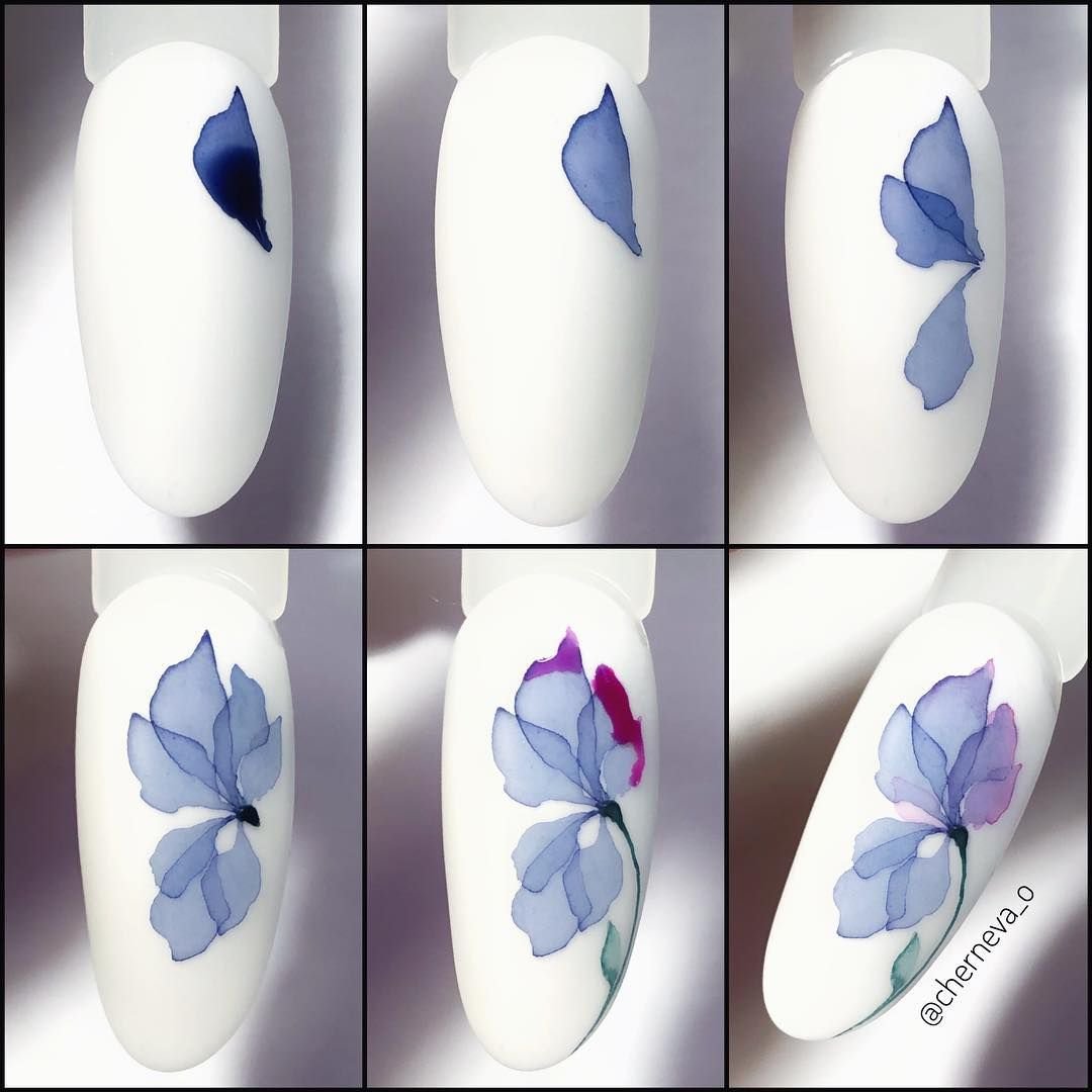 Как нарисовать на ногтях цветы: маки, розы, лилии и сакуру