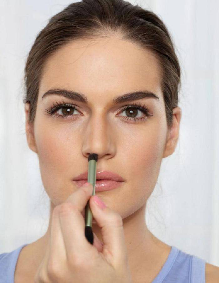 Как сделать нос курносым при помощи макияжа