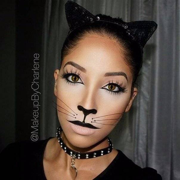 Макияж кошки на Хэллоуин, создаем lady cat make-up