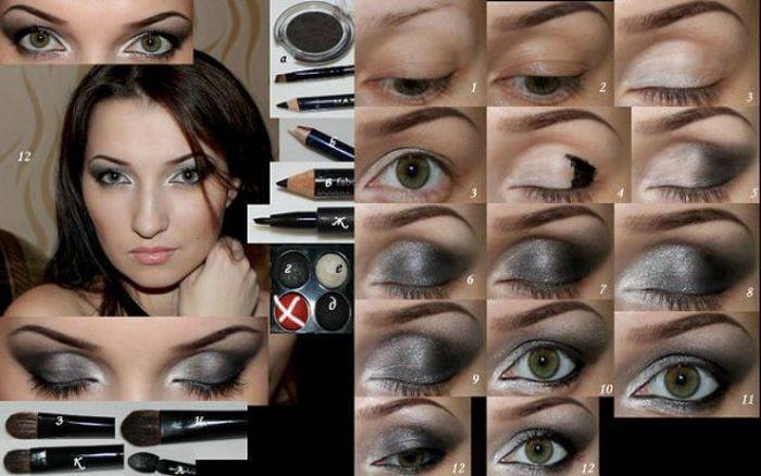 Как накрасить глаза черными тенями: макияж — фото и видео