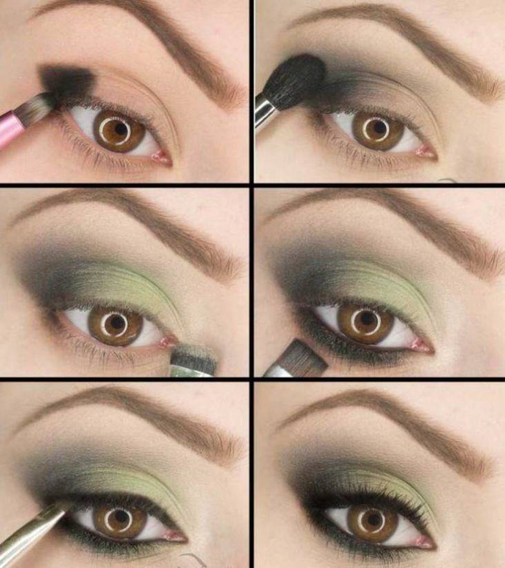 Макияж для каре-зеленых глаз: тени и помада для повседневного мейкапа