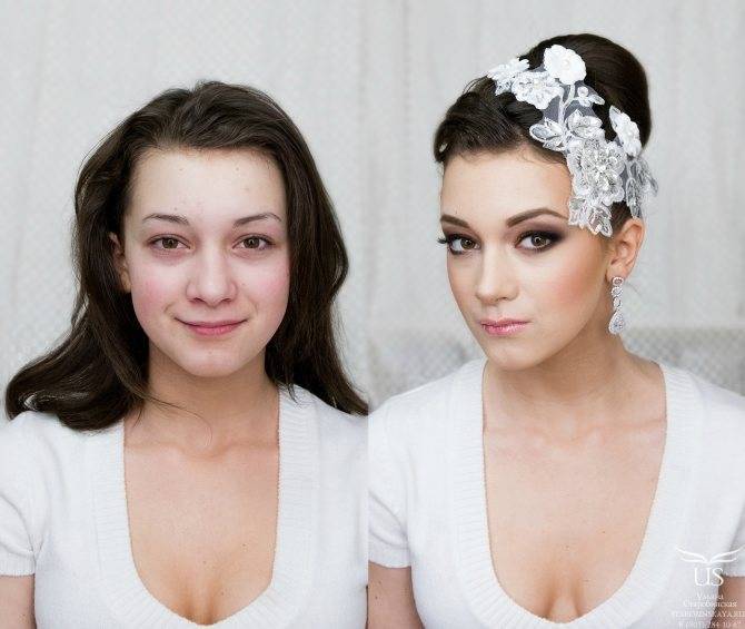 На фото пример красивого макияжа на свадьбу