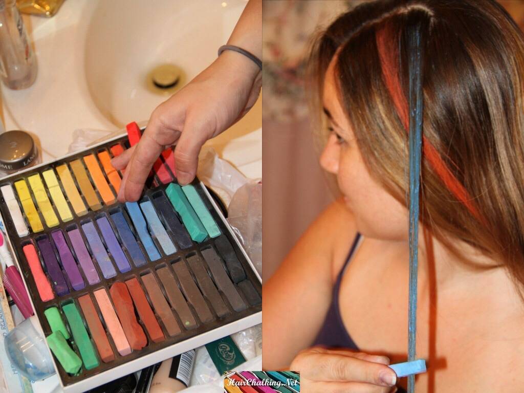 Мелки для окрашивания волос: как пользоваться цветным мелом