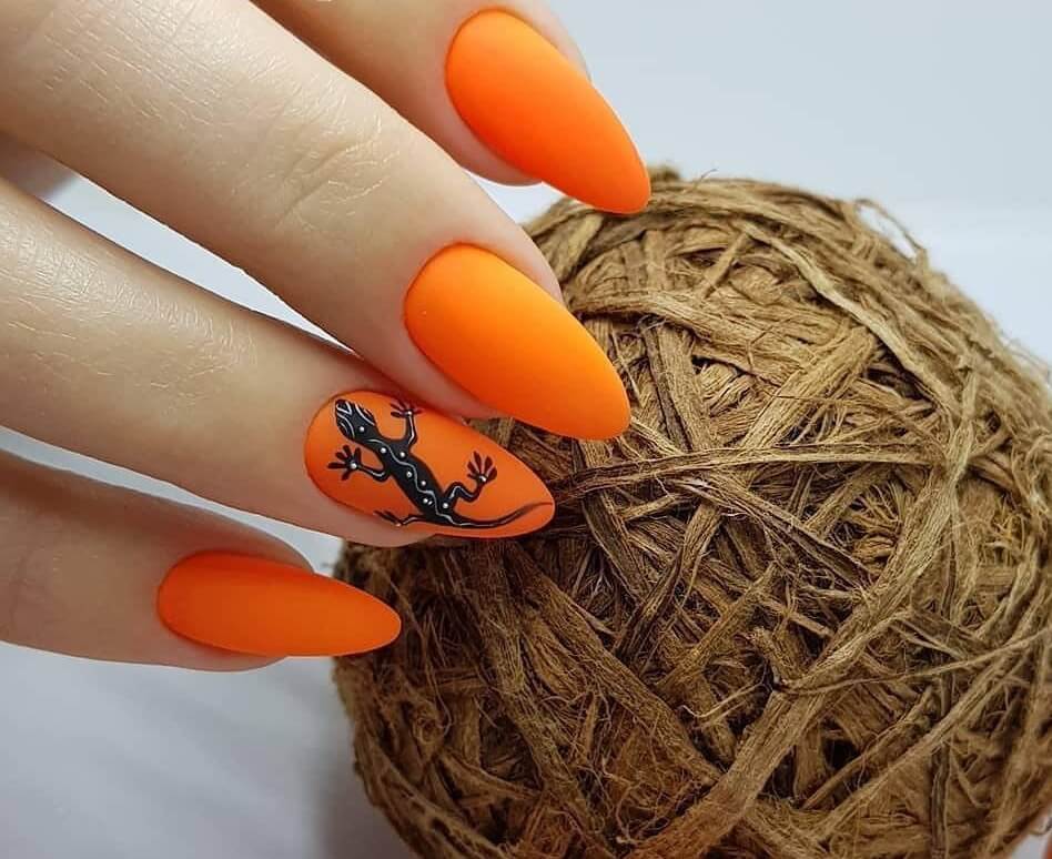 Оранжевый маникюр – яркий дизайн в оранжевом цвете