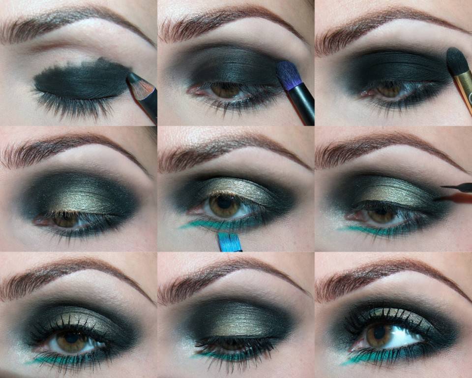 Макияж с блестками для глаз: зеленых, карих, серых и голубых