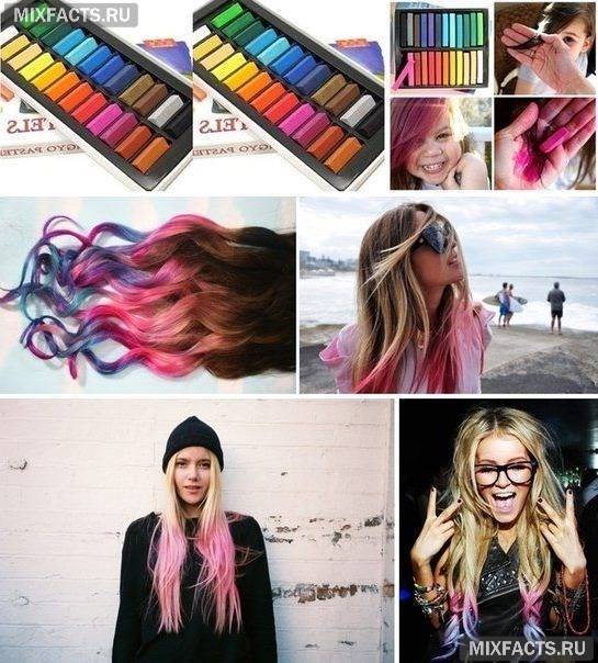Мелки для волос — способы покраски, как пользоваться мелками для волос, фото