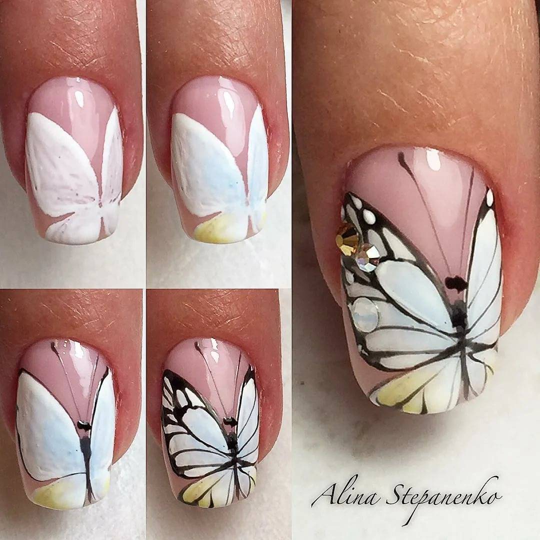 Бабочка на ногтях пошагово для начинающих. как научиться рисовать на ногтях в домашних условиях